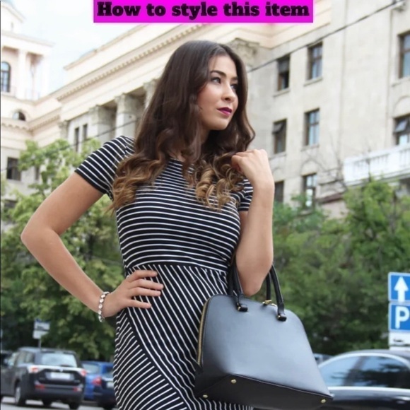 Banana Republic  Short Sleeve Sheath Petite Stripe Dress - Picture 10 of 10